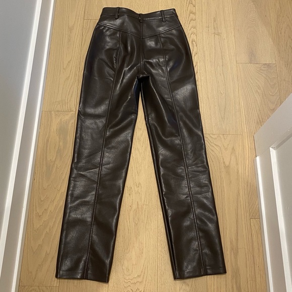Wilfred Rebel Vegan Leather Pants - Rich Mocha Brown Sz. 2 - Picture 5 of 7